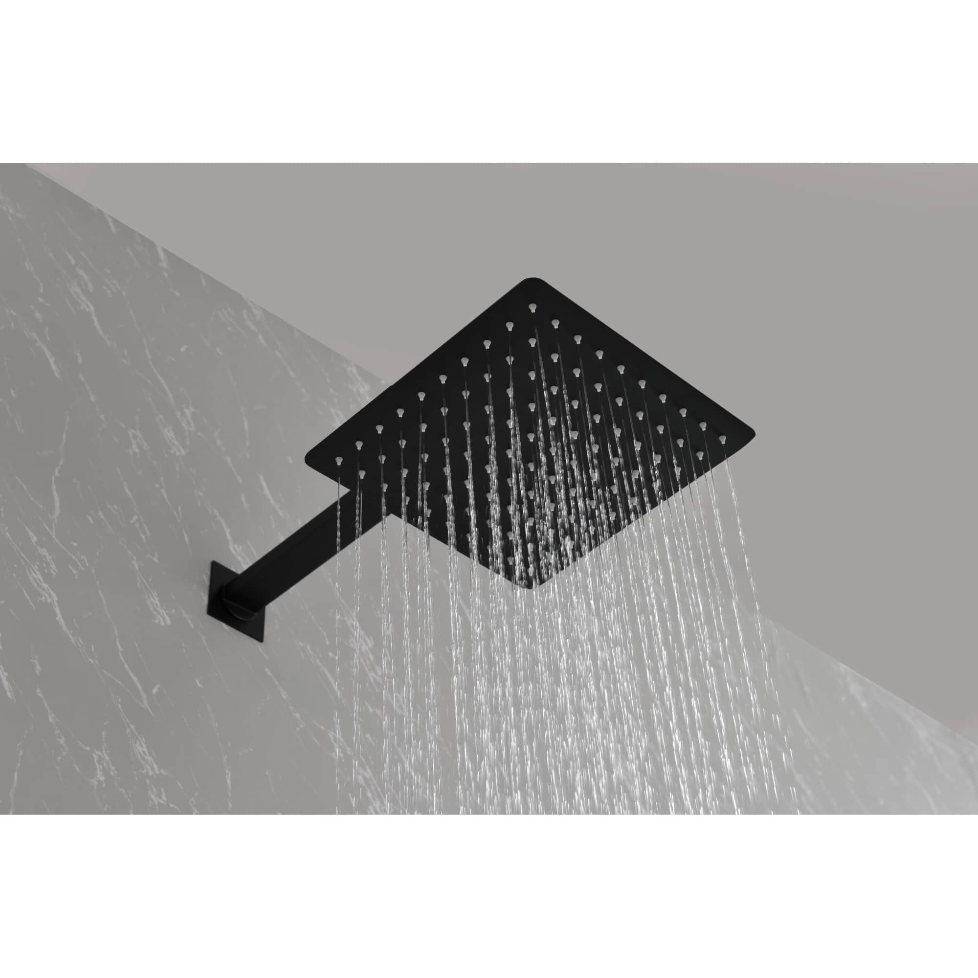 10Inch Matte Black Full Body Shower System with Body Jets Faucet Set