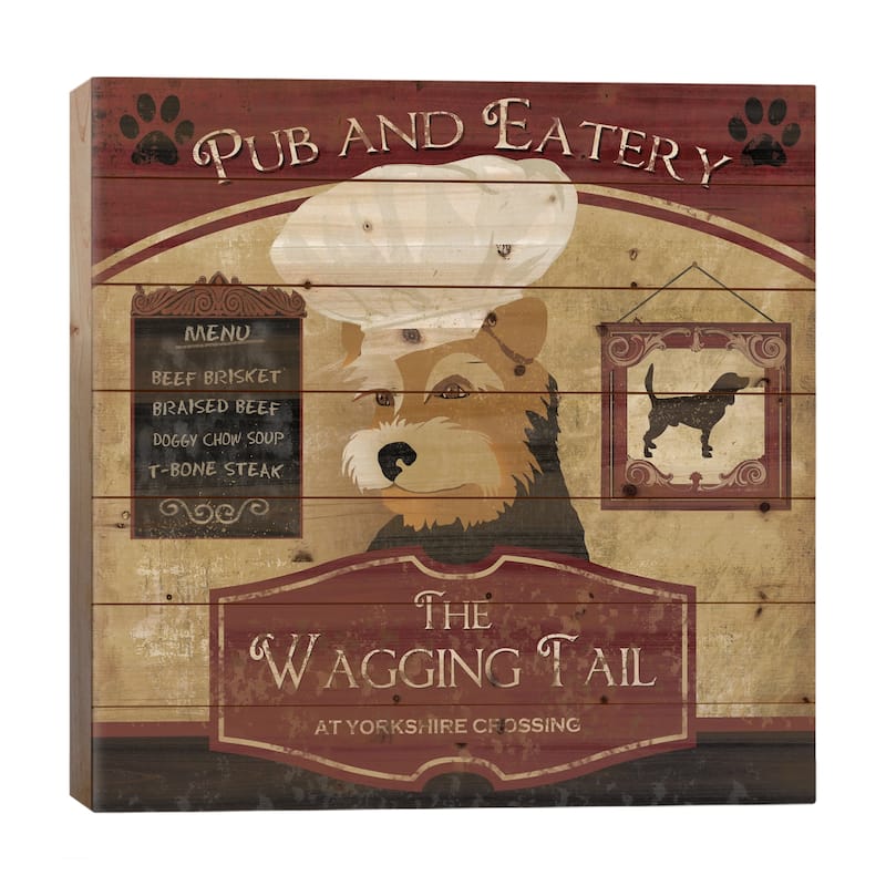 Wagging Tail Print On Wood by Conrad Knutsen - Multi-Color - 26x26x1.5