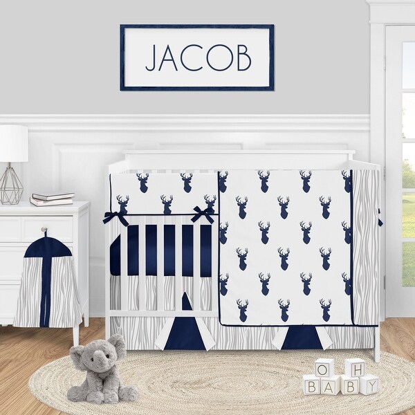 navy blue crib set