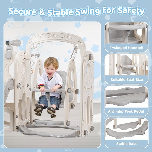 Toddler Slide and Swing Set Indoor Outdoor 6 in 1 Kids Slide for Toddlers Age 1 3 Toddler Playset Toddler Playground On Sale Bed Bath Beyond 40776534