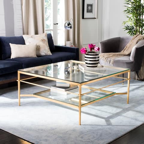 SAFAVIEH Couture High Line Collection Mieka Gold Leaf Cocktail Table