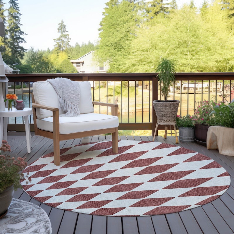 Machine Washable Indoor/ Outdoor Chantille Argyle Rug