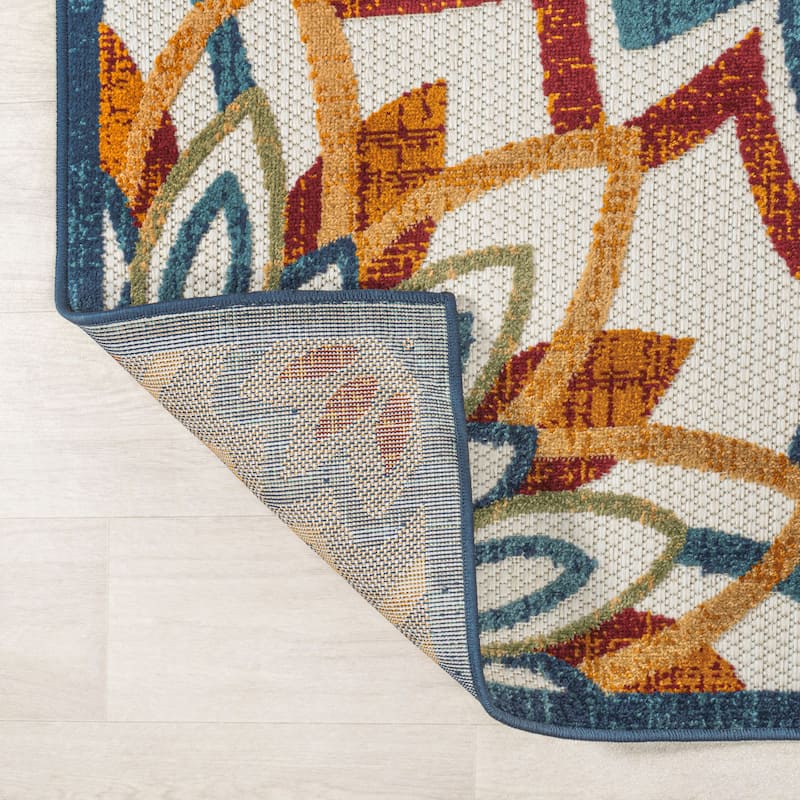JONATHAN Y Cetara Abstract Bold Mandala High-Low Indoor/Outdoor Area Rug