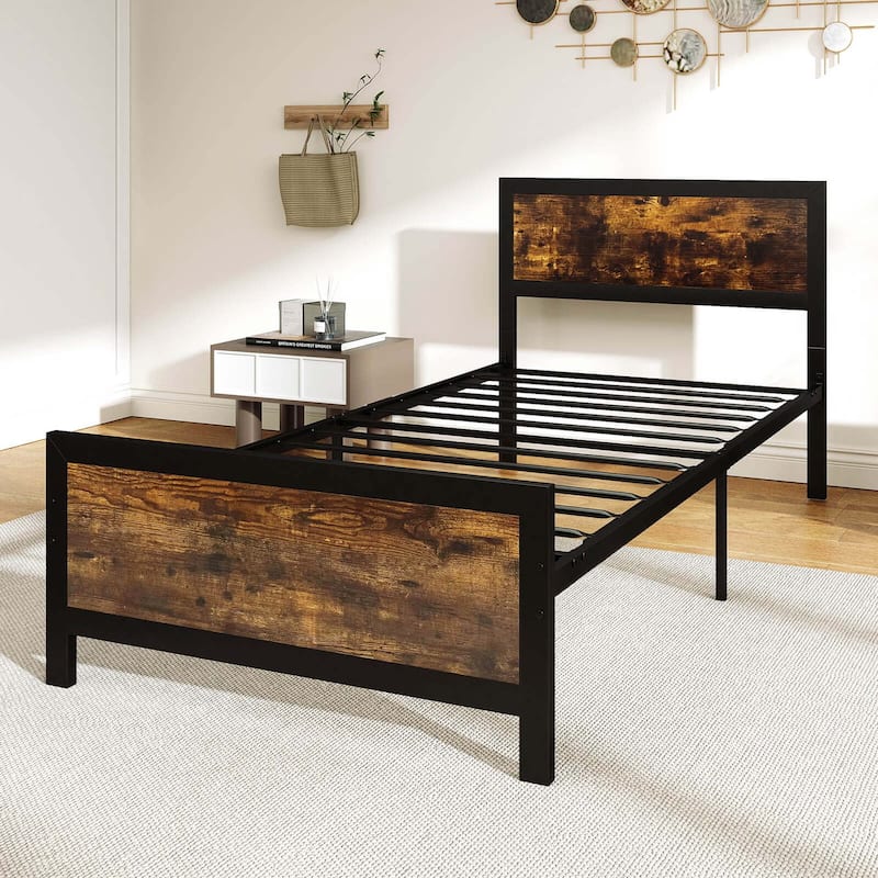 Costway Twin/Full/Queen Size Metal Bed Frame with Headboard &