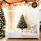 preview thumbnail 2 of 8, Kid Bed Frame House-Shaped Metal Twin Platform Bed with Triangle Structure and Guardrail
