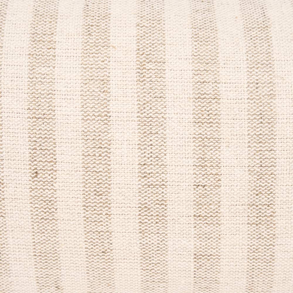 Jace Cream w/ Beige Stripe Lumbar Decorative Pillow Cover