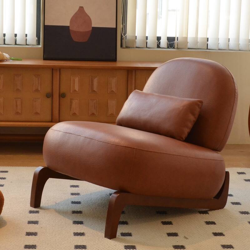 Accent Chair with Solid Wood Legs