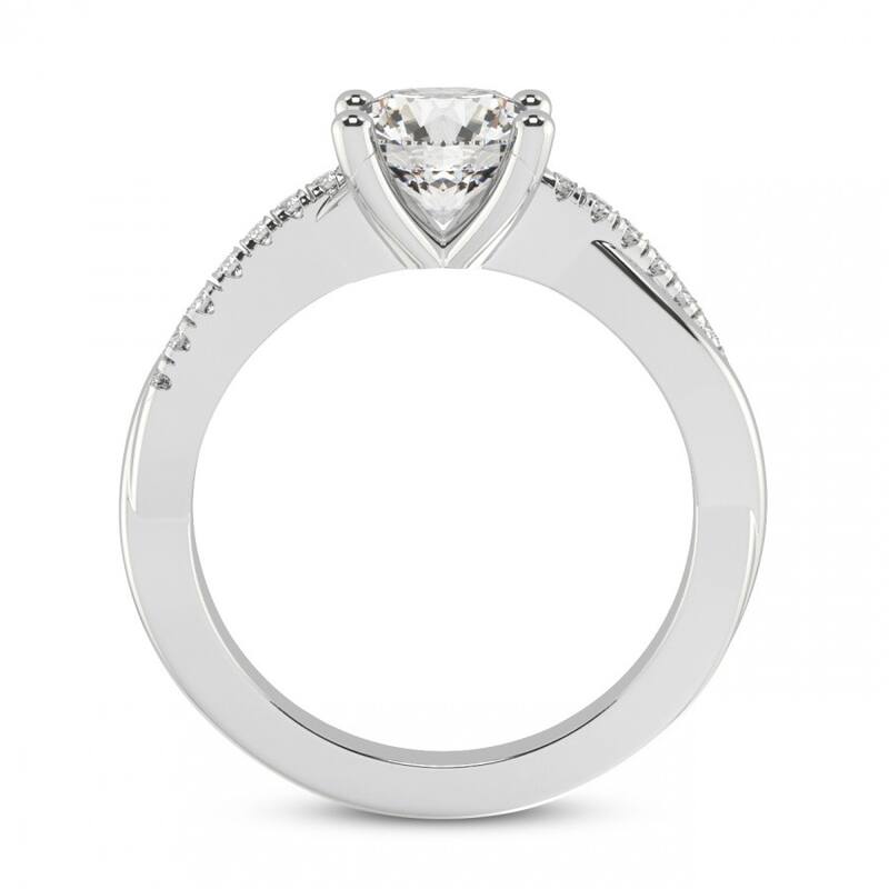 VS 1 1/4Ct Moissanite & Lab Grown Diamond Engagement Twist Ring in Gold