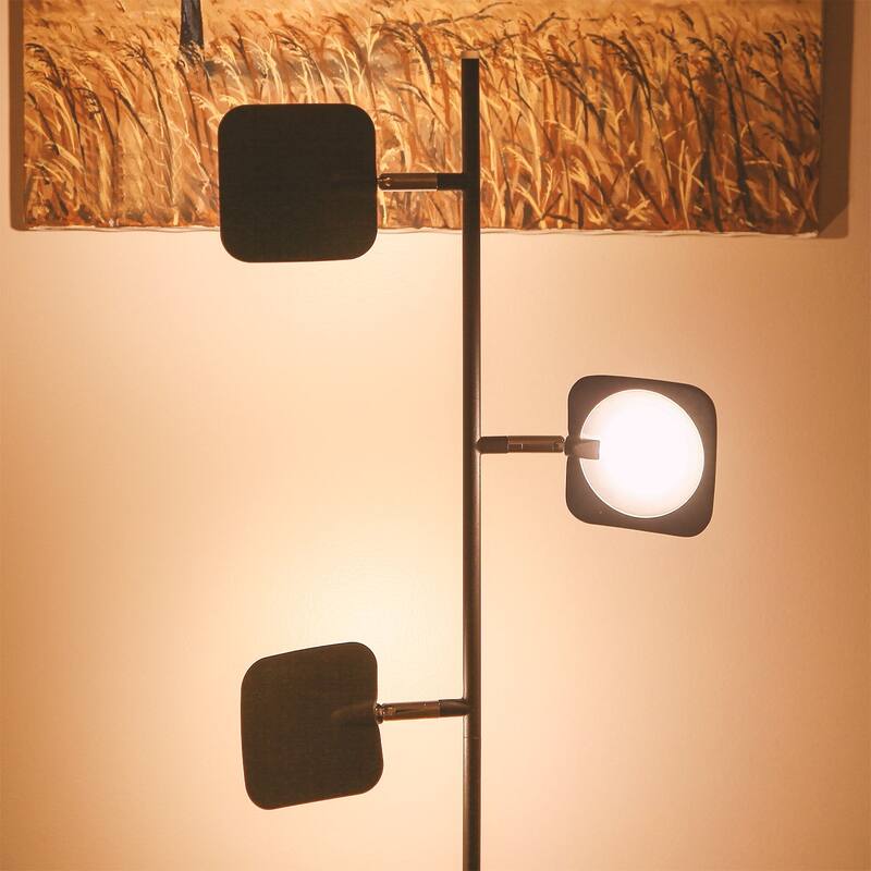 Brightech Tree 60 in. Oil Brushed Bronze Industrial 3-Light 3-Way Dimming LED Floor Lamp with 3 Adjustable Spot Lights