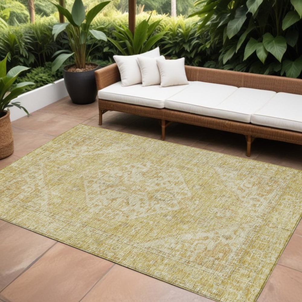 HomeRoots Oriental Traditional Rectangle Outdoor Rug