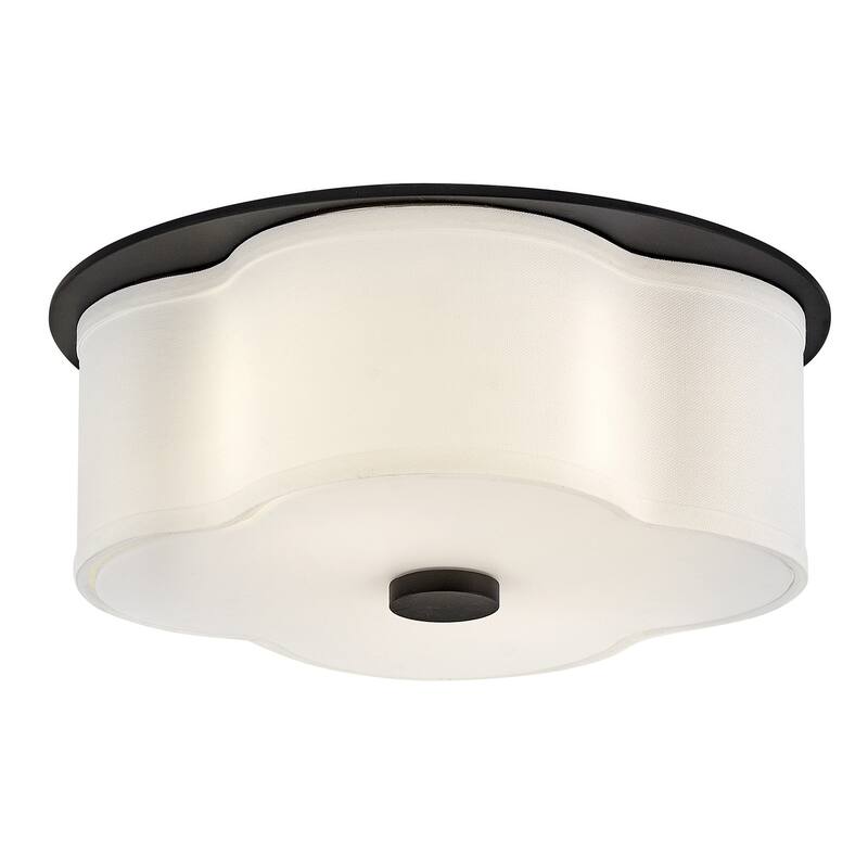 Hinkley Lighting 46441 Delaney 2 Light 14" Wide Flush Mount Drum - Black