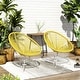 preview thumbnail 34 of 47, Corvus Sarcelles Acapulco Modern Wicker Bistro Chairs(Set of 2) Yellow