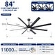 preview thumbnail 10 of 83, YUHAO 84 In. Indoor/Outdoor Modern Industrial Large Windmill Aluminum Blade Ceiling Fans With Lights, Quiet DC Motor and Remote