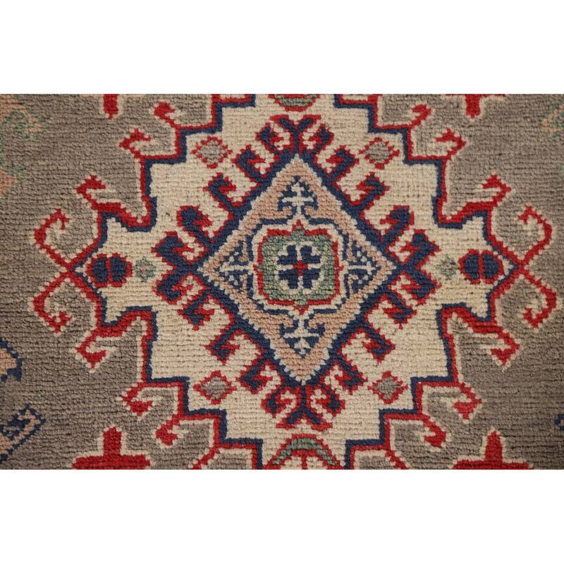 Hand Knotted Oriental 100% Wool Carpet Traditional Geometric Brown Kazak Runner Rug - 15' 11'' X 2' 8''