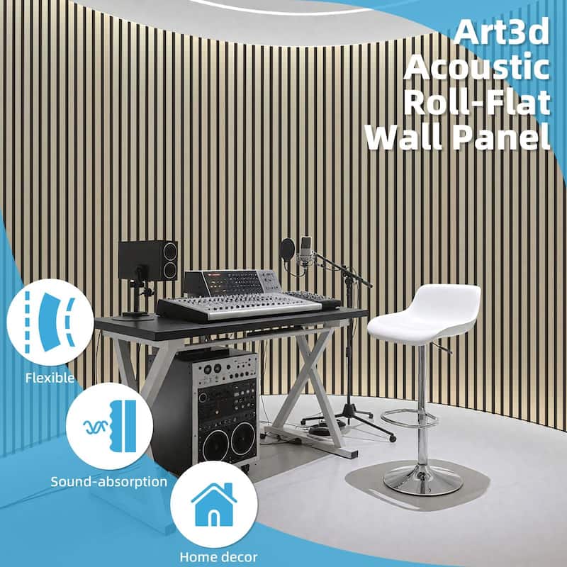 Art3d Flex Acoustic 3D Wall Panel 95.3"x23.8" Oak