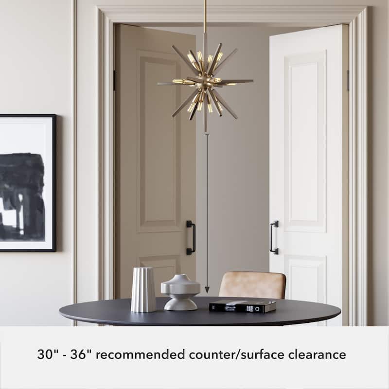 Hunter Jupiter Star Pendant - Entry, Dining Room - Mid-Century Modern, Sputnik