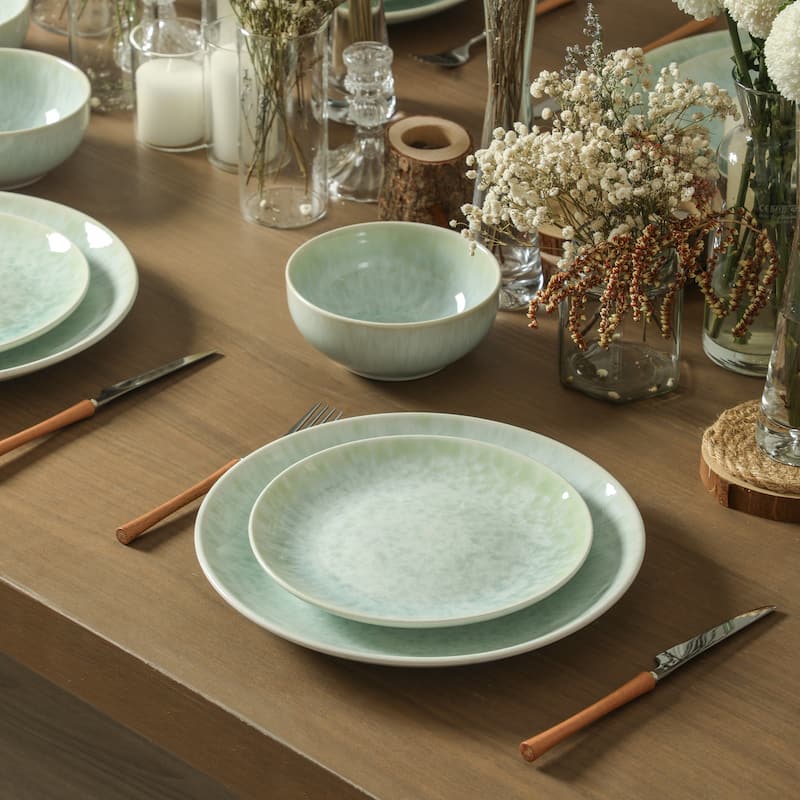 Stone Lain Riley Stoneware Dinnerware Set with Reactive Glaze