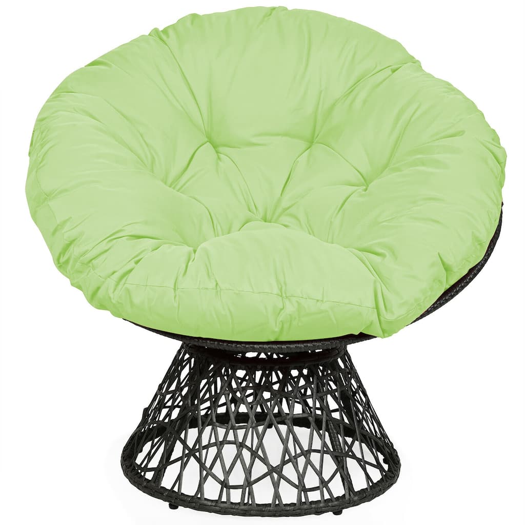 Costway Rattan Papasan Chair Ergonomic Chair 360-degree Swivel Soft