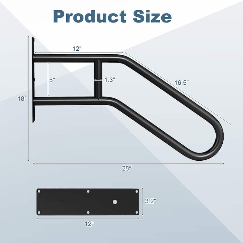 Costway 1/2 PCS Heavy-duty Handrail Non-slip Wall Mount Stair Hand