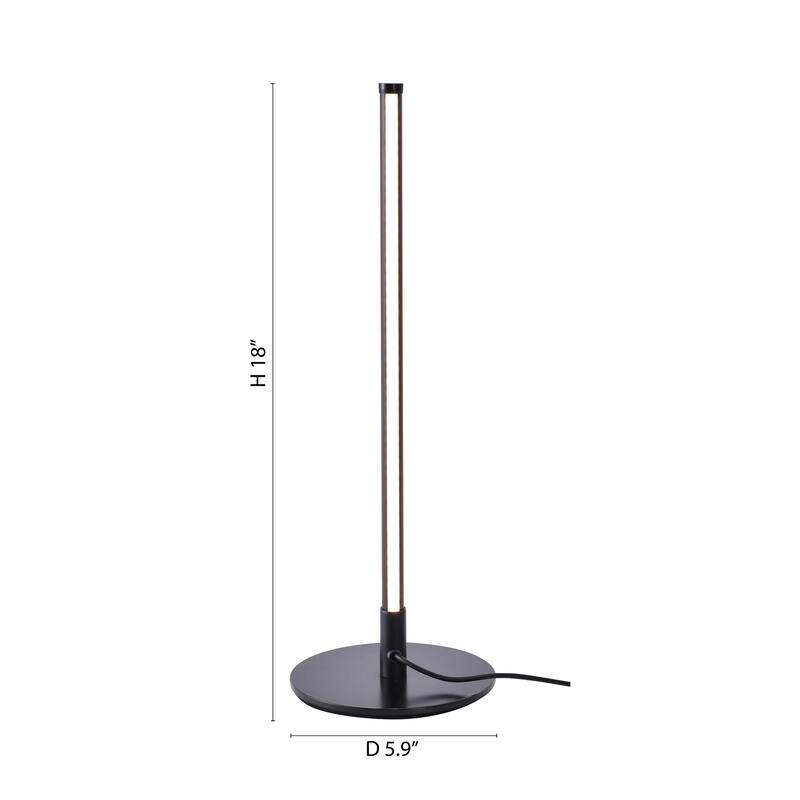 1-Light Black LED Stick Table Lamp With A White Acrylic Diffuser