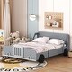 preview thumbnail 1 of 25, Full Car-Themed Platform Bed with Rolling Wheels Gray