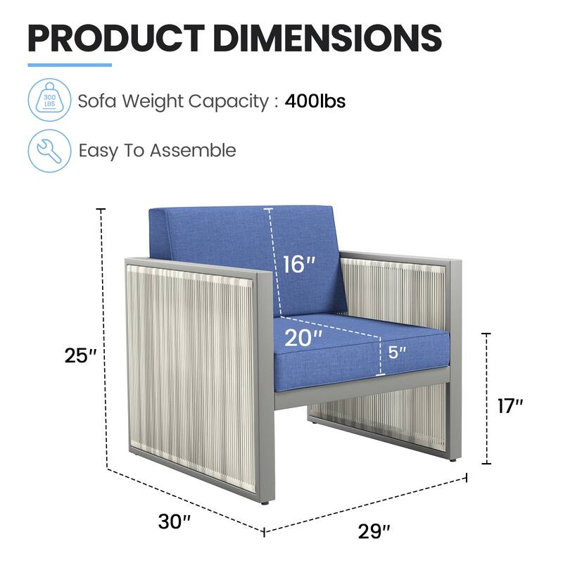 Outdoor Wicker Rattan Arm Chair with Cushion