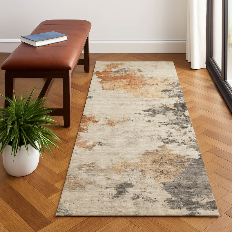 Premium Washable Super Soft Mayfield Rug - Rust - 2'3" x 7'6"