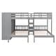 preview thumbnail 10 of 34, Minimalist Design Full-Over-Twin-Twin Bunk Bed with 3 drawers,Shelves, Wardrobe and Mirror,Store Books,Display Decorations