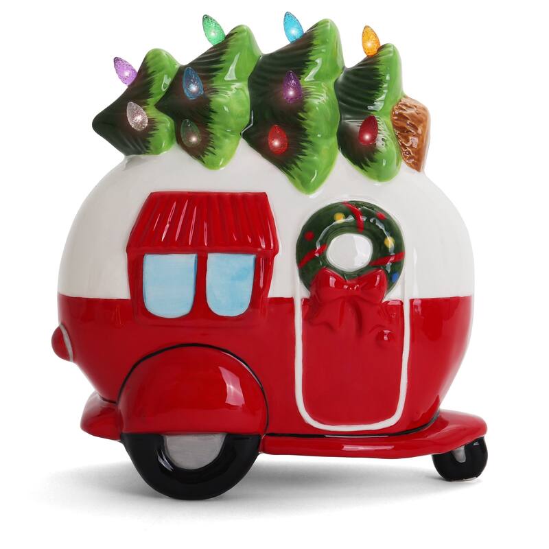 Ceramic Christmas Decor with Christmas Tree Lights