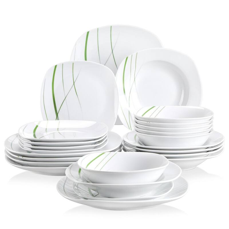 VEWEET Aviva Porcelain Dinnerware Set (Service for 6) - 24 Piece