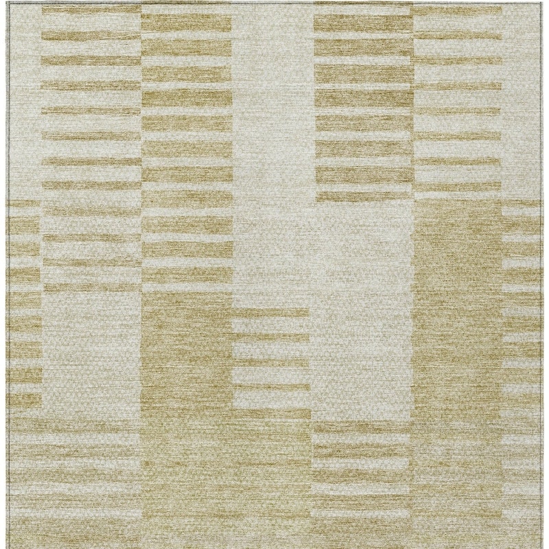 HomeRoots Striped Transitional Rectangle Outdoor Rug