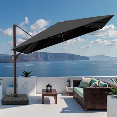 Pellebant 9 FT x 11 FT Outdoor Cantilever-Offset Umbrella with Base Stand