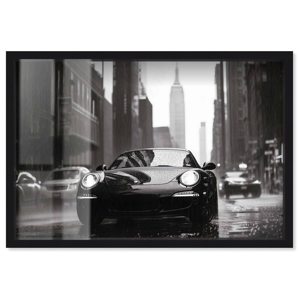 Driving in the Rain NYC Shadowbox by Art Remedy