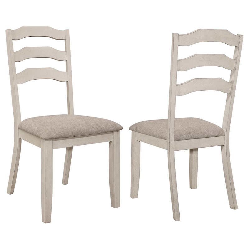 Ronnie Rustic Cream Wood Dining Side Chair (Set of 2) - Set of 2 - Rustic Cream - Short