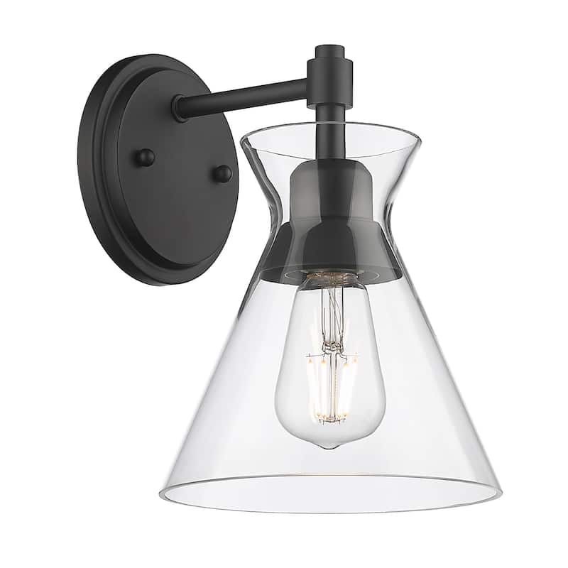 Golden Lighting 0511-1W CLR Malta 10" Tall Bathroom Sconce with a
