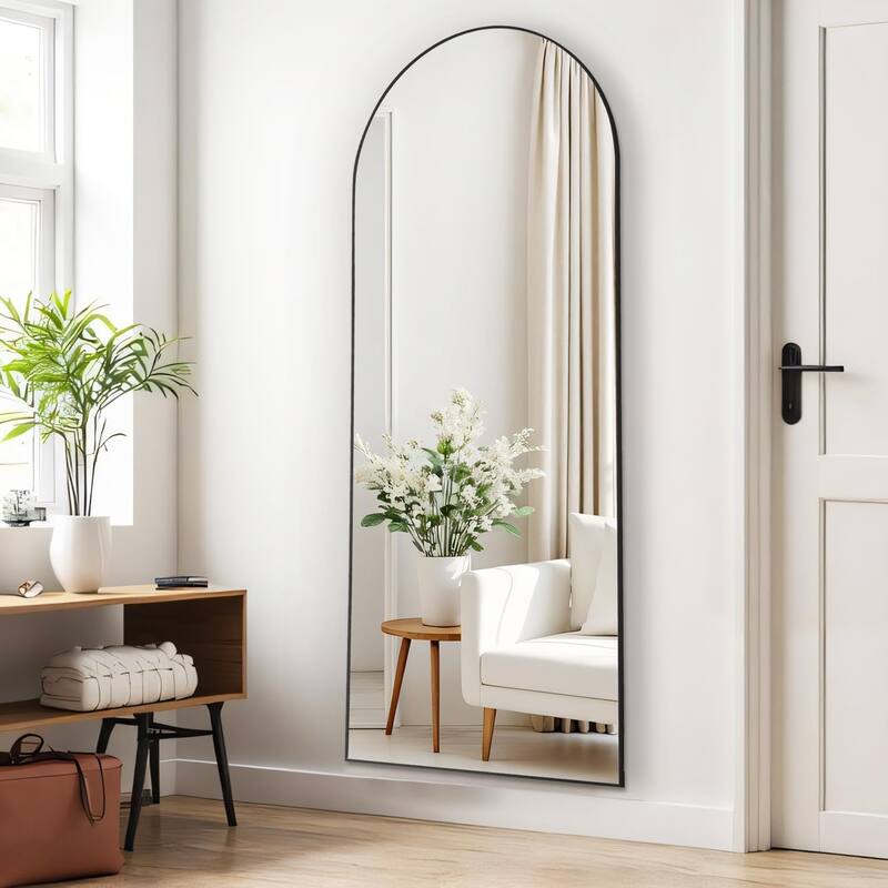 Arched Mirror Full Length, Upgraded 21"x64" Body Wall Mirrors with Shatter-Proof Glass, Floor Standing, Hanging or Leaning