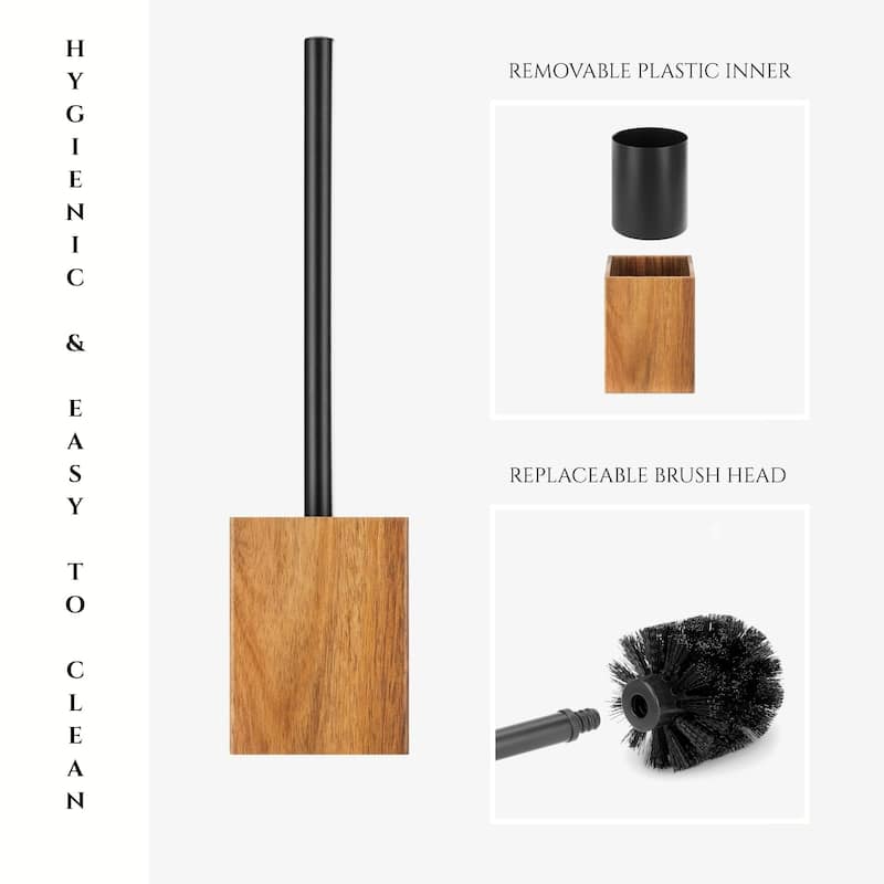 Acacia Wood Bathroom Accessory Set Collection