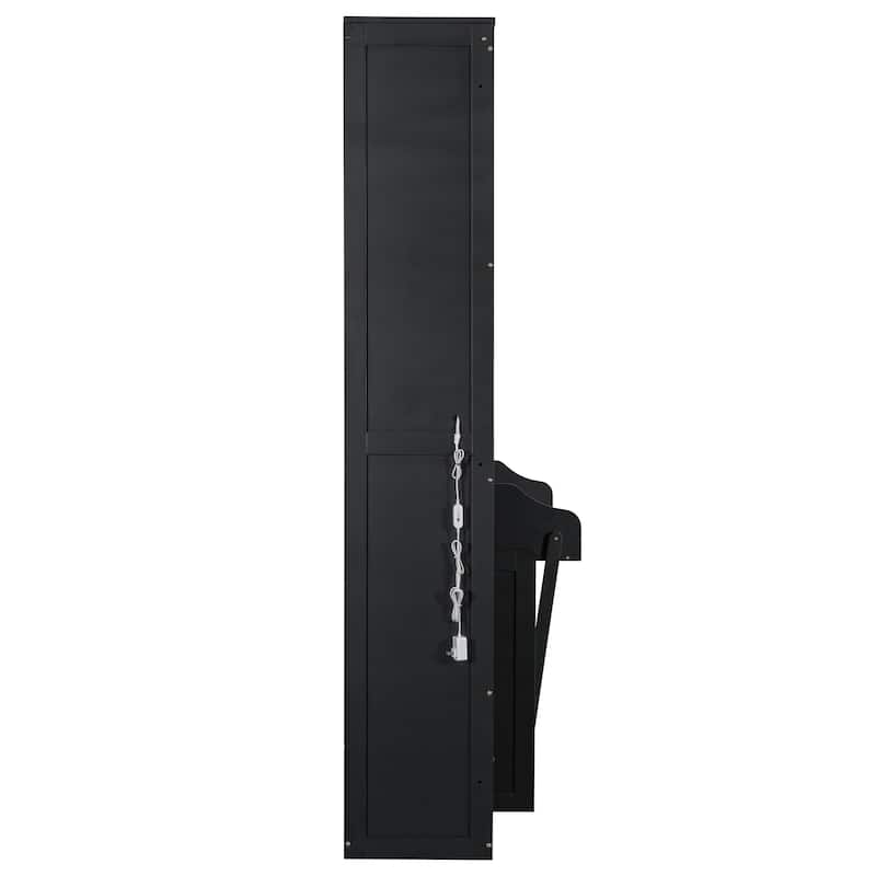 Murphy Bed Queen Size Bookcase Bed Platform Bed with Side Cabinets and 2 Drawers, Elegant French Folding Bed LED Wall Bed