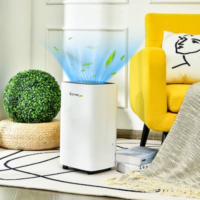 Costway 30-Pint Portable Dehumidifier with Wheels 1,500 Sq. ft