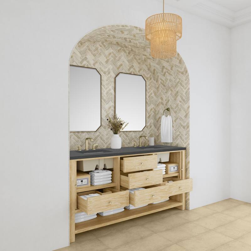 James Martin Vanities Marigot Single 72" Double Vanity, Sunwashed Oak