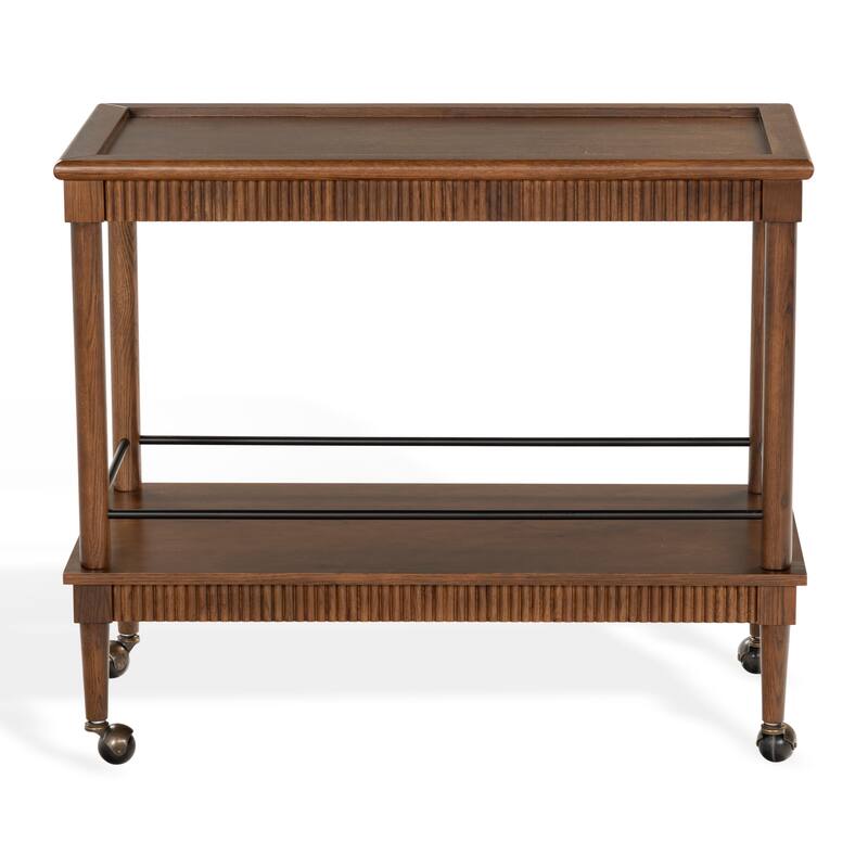 SAFAVIEH Couture Donna Brielle 2-Shelf Wood Bar cart - 38"W x 20"D x 32"H