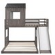 preview thumbnail 16 of 25, Twin Over Full Treehouse Style Bunk Bed with Ladder, Slide, and Guardrail for Kids