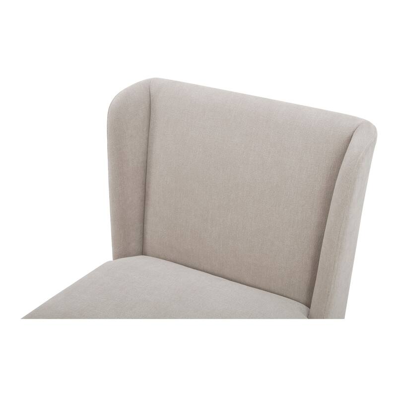 NADAAL STUDIOS Zadie Rolling Dining Chair, 360° Swivel, Polyester Upholstery, High-Density Foam Cushioning, Cream