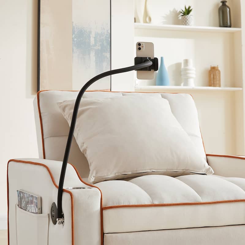 GDFStudio - Flora Modern 3-in-1 Convertible Sleeper Chair Sofa Bed, Adjustable Pull-Out Sofa with Storage