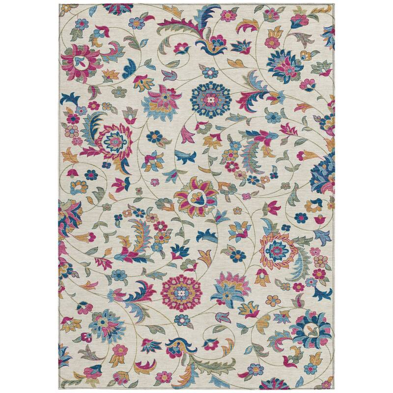 HomeRoots Floral Transitional Rectangle Outdoor Rug