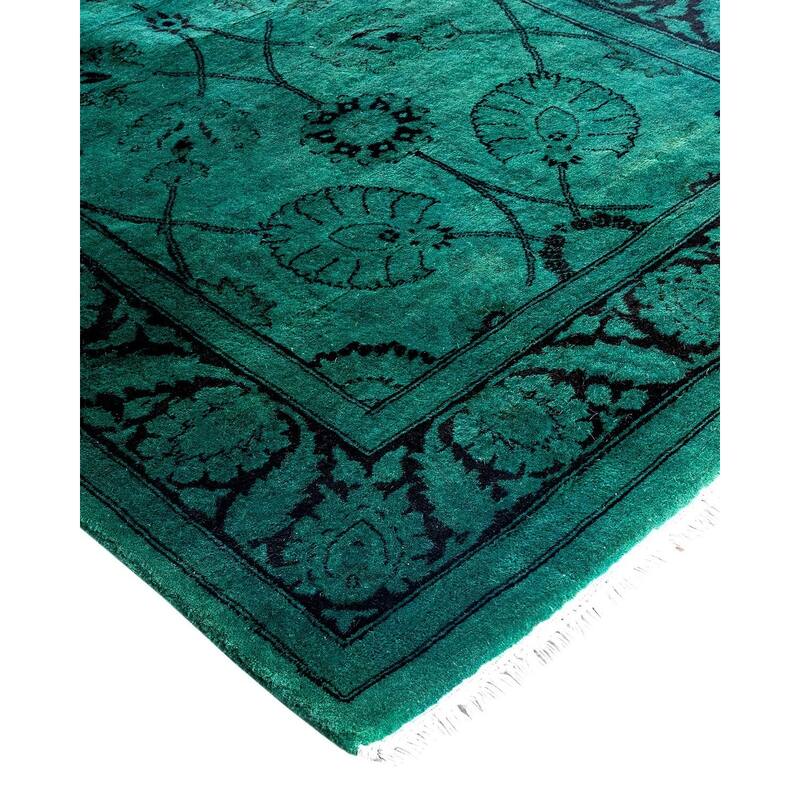 Contemporary Overdyed Wool Hand Knotted Runner - 2' 7" x 10' 4"