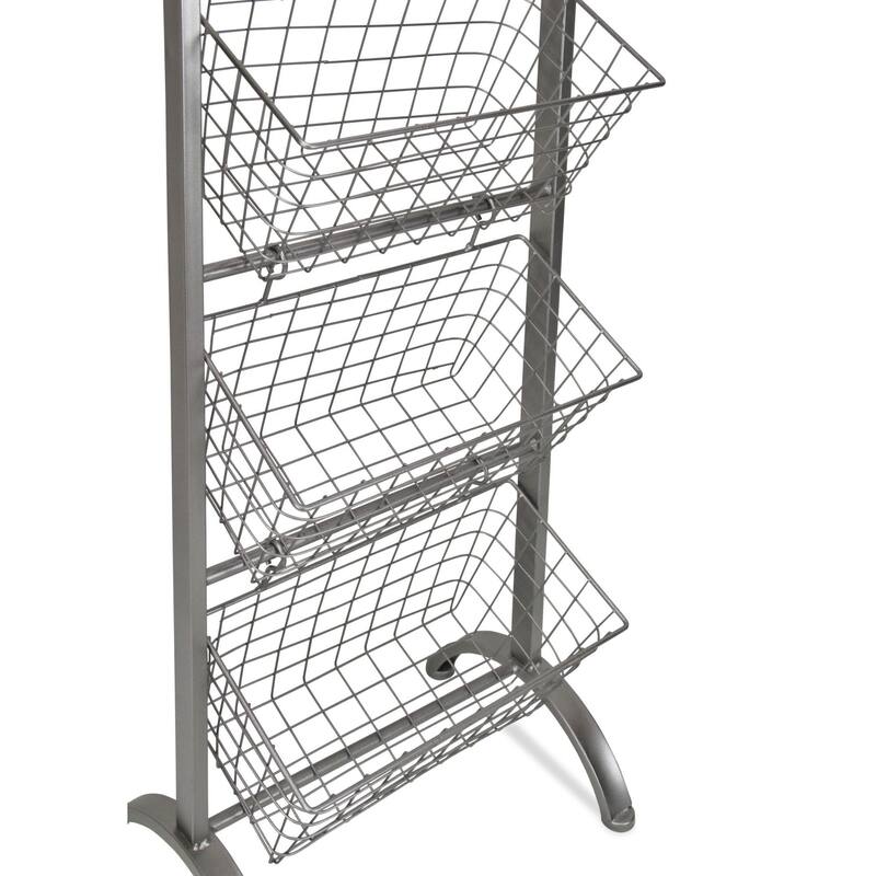 36" Silver Hand Crafted 3 Tier Storage Wire Rack