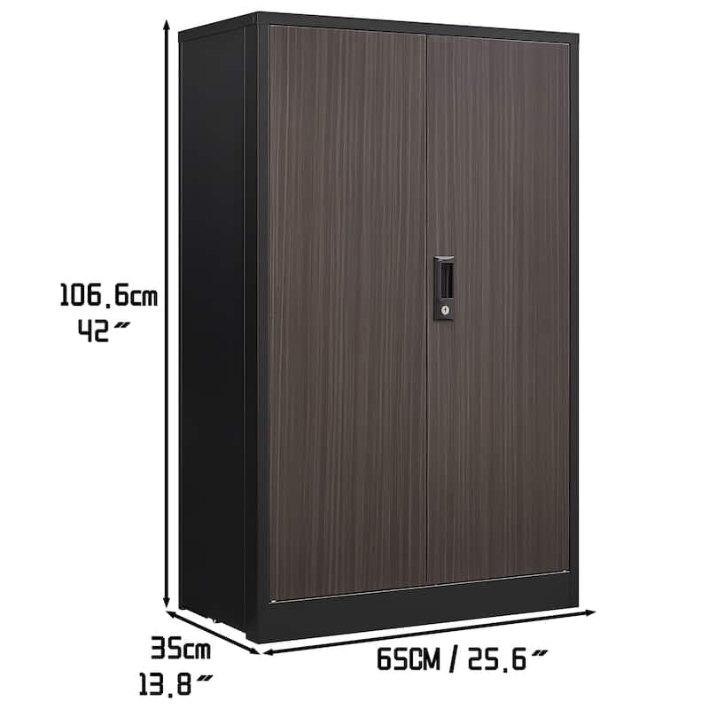 Metal Storage Cabinet with Locking Doors and Adjustable Shelf, Folding Filing Storage Cabinet , Folding Storage Locker Cabinet - Black