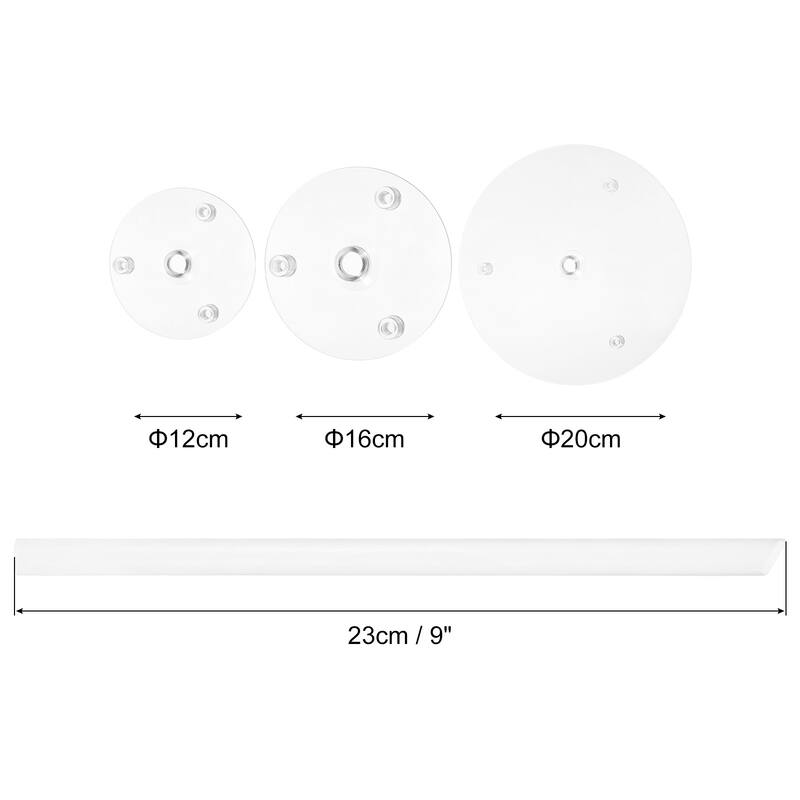 12Pcs Cake Dowel Rods Cake Separator Plates Clear for 4, 6, 8, 10 inch Cake - White - White