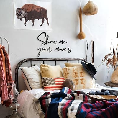 Show Me Your Moves Metal Wall Art - Quote Bedroom or Living Room Wall Decor